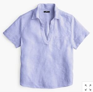 J. Crew 100% White Linen Collared Shirt